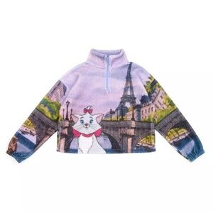 Disney Parks Aristocats Marie fleece quarter zip